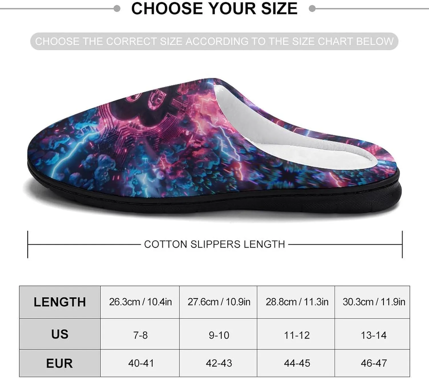 Electric Bitcoin Men's Cotton Slippers Soft House Shoes Anti-Skid Bedroom Slipper for Home Outdoor