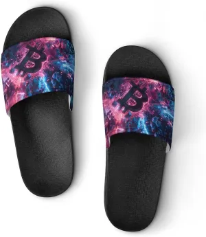Electric Bitcoin PVC Home Slippers Non-Slip Shower Shoes Casual Bathroom Slippers for Women Men