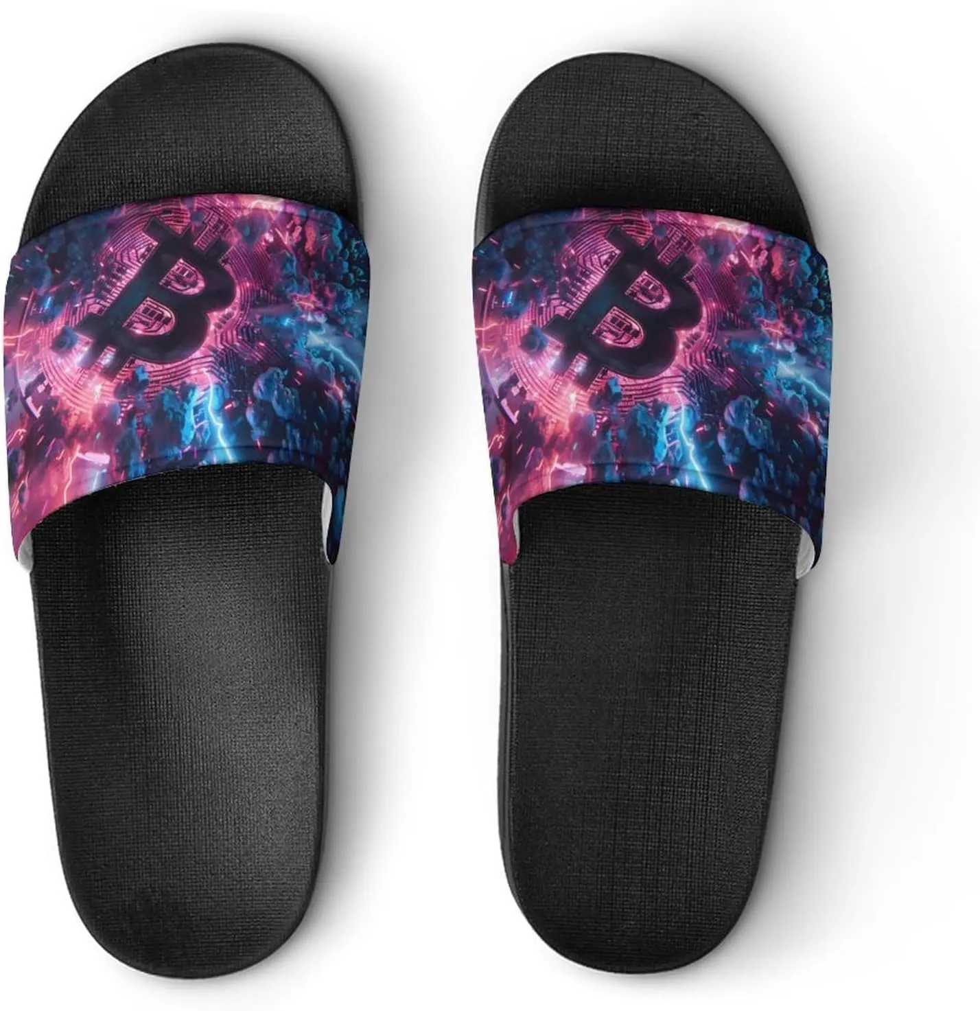 Electric Bitcoin PVC Home Slippers Non-Slip Shower Shoes Casual Bathroom Slippers for Women Men