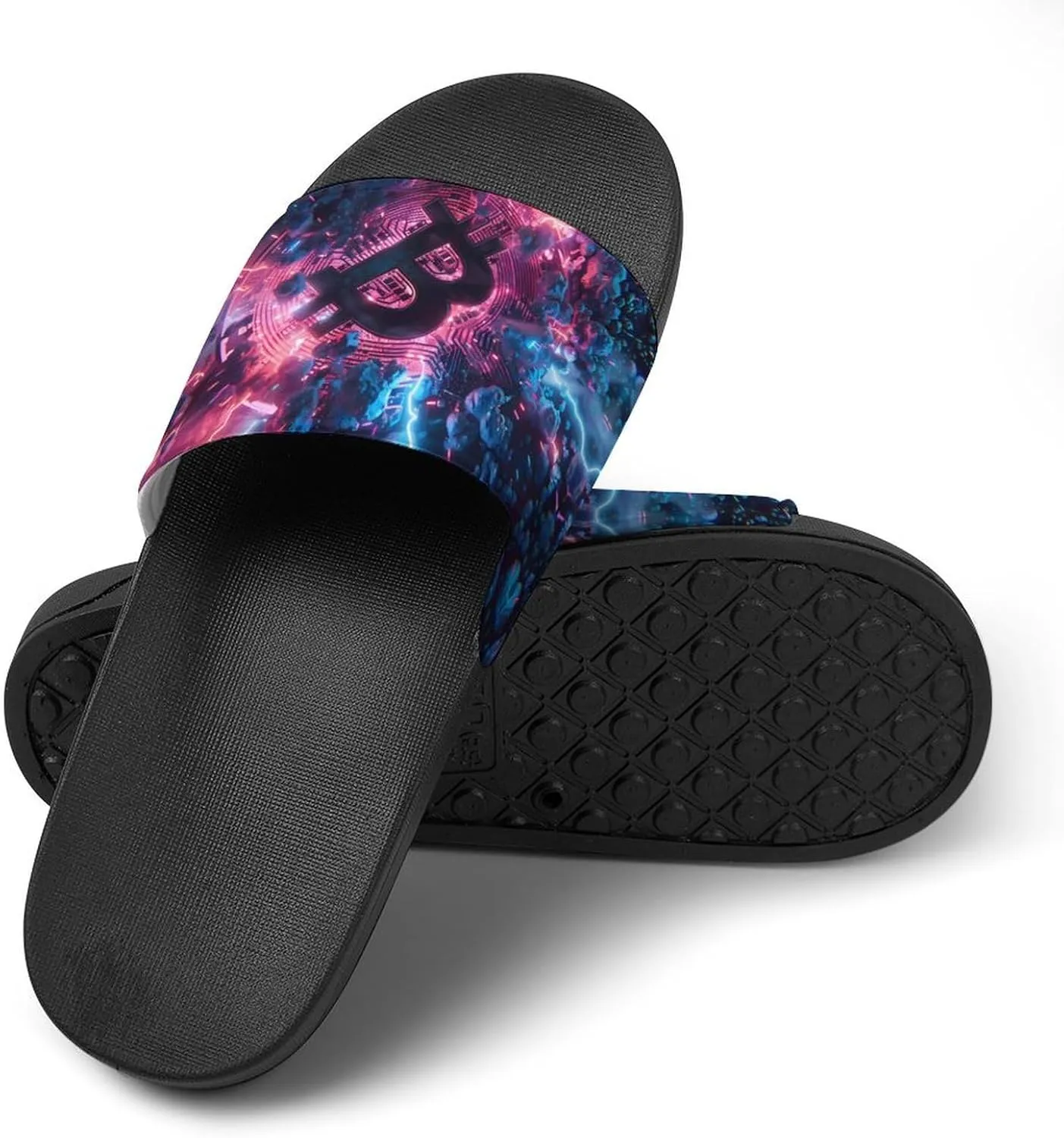 Electric Bitcoin PVC Home Slippers Non-Slip Shower Shoes Casual Bathroom Slippers for Women Men