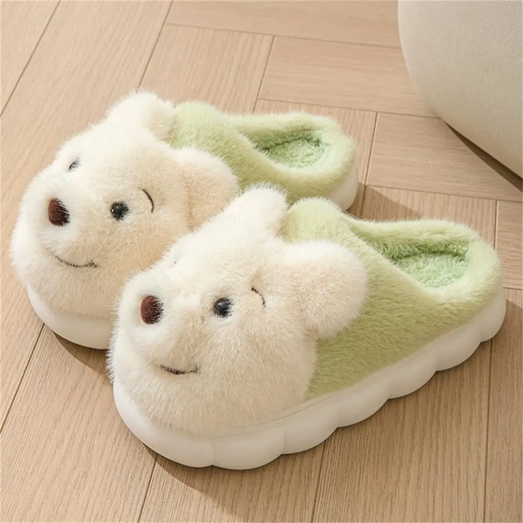 ELONEL Women's Cute Animal Bear Slippers Soft and Comfortable Men's Plush Home Slippers Warm Winter Indoor Slippers