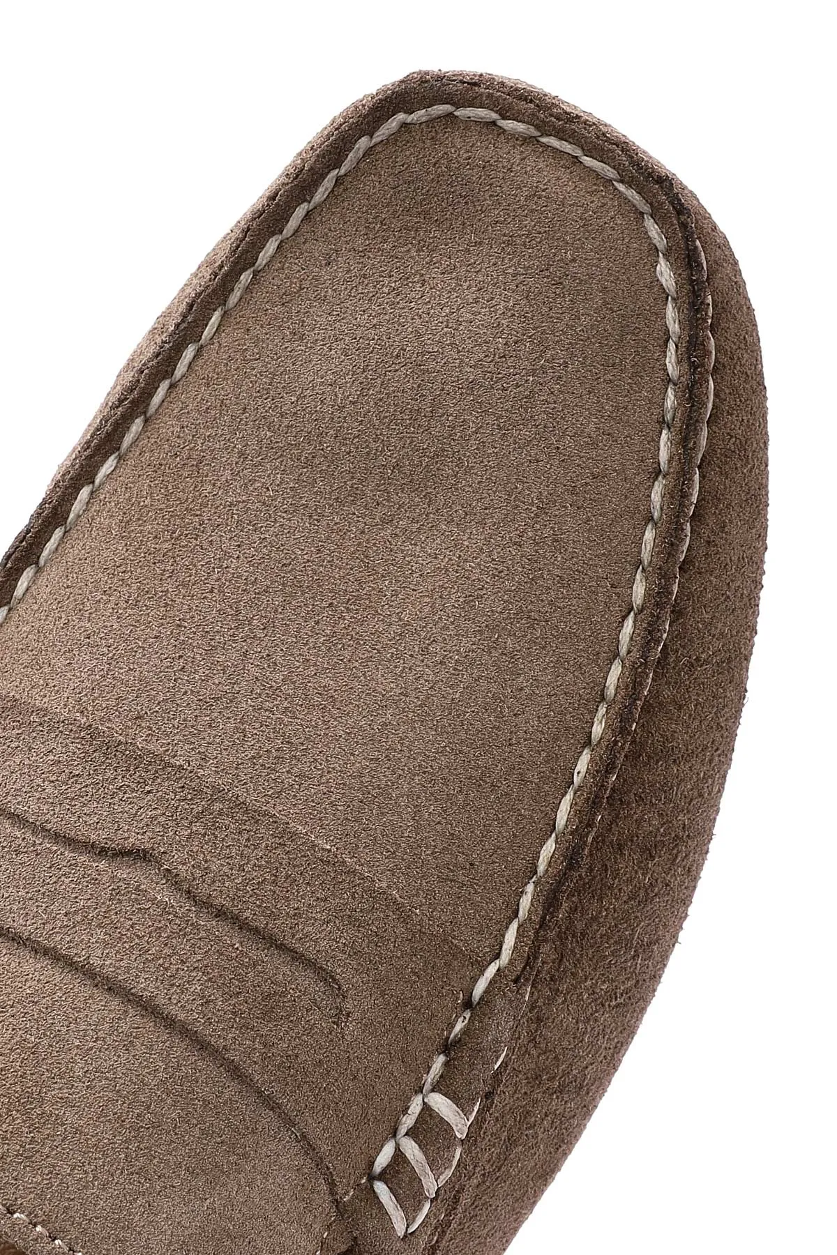 Erkek Bej Süet Deri Loafer