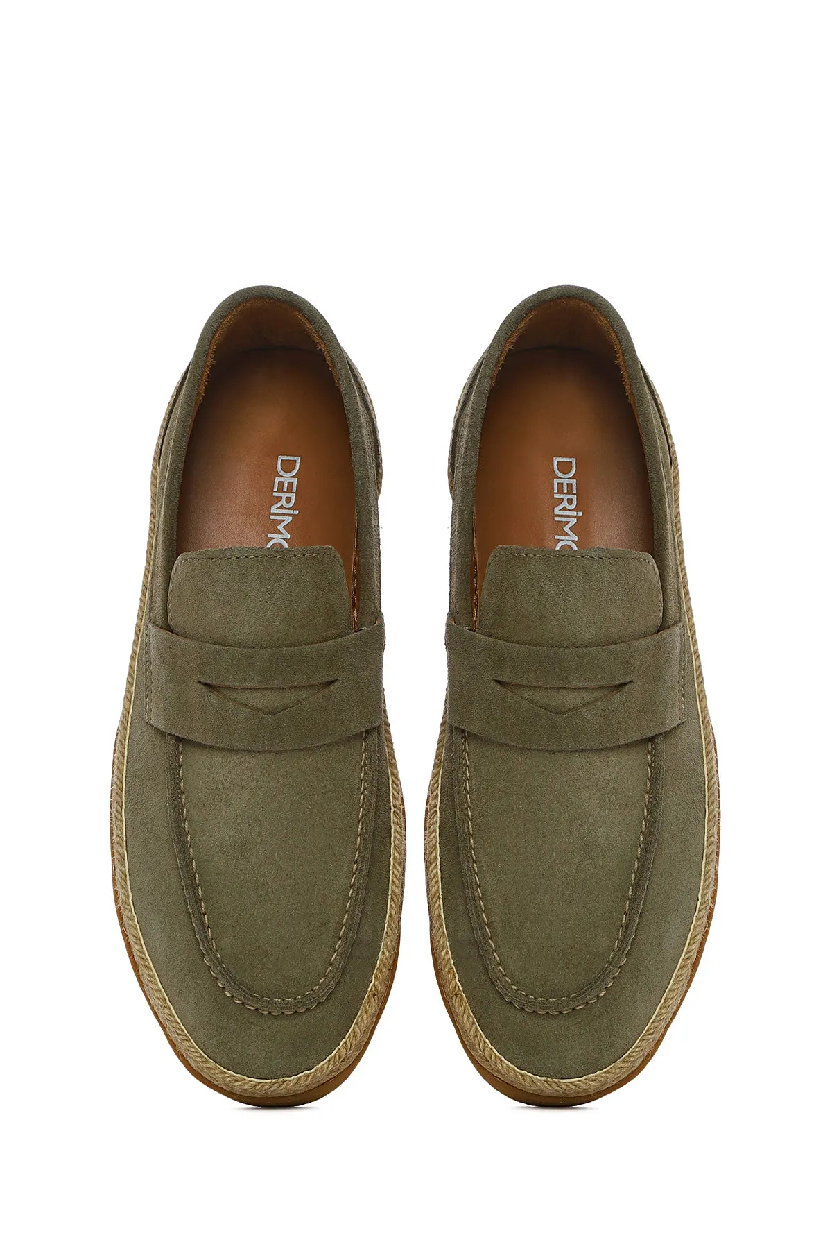 Erkek Yeşil Süet Deri Loafer