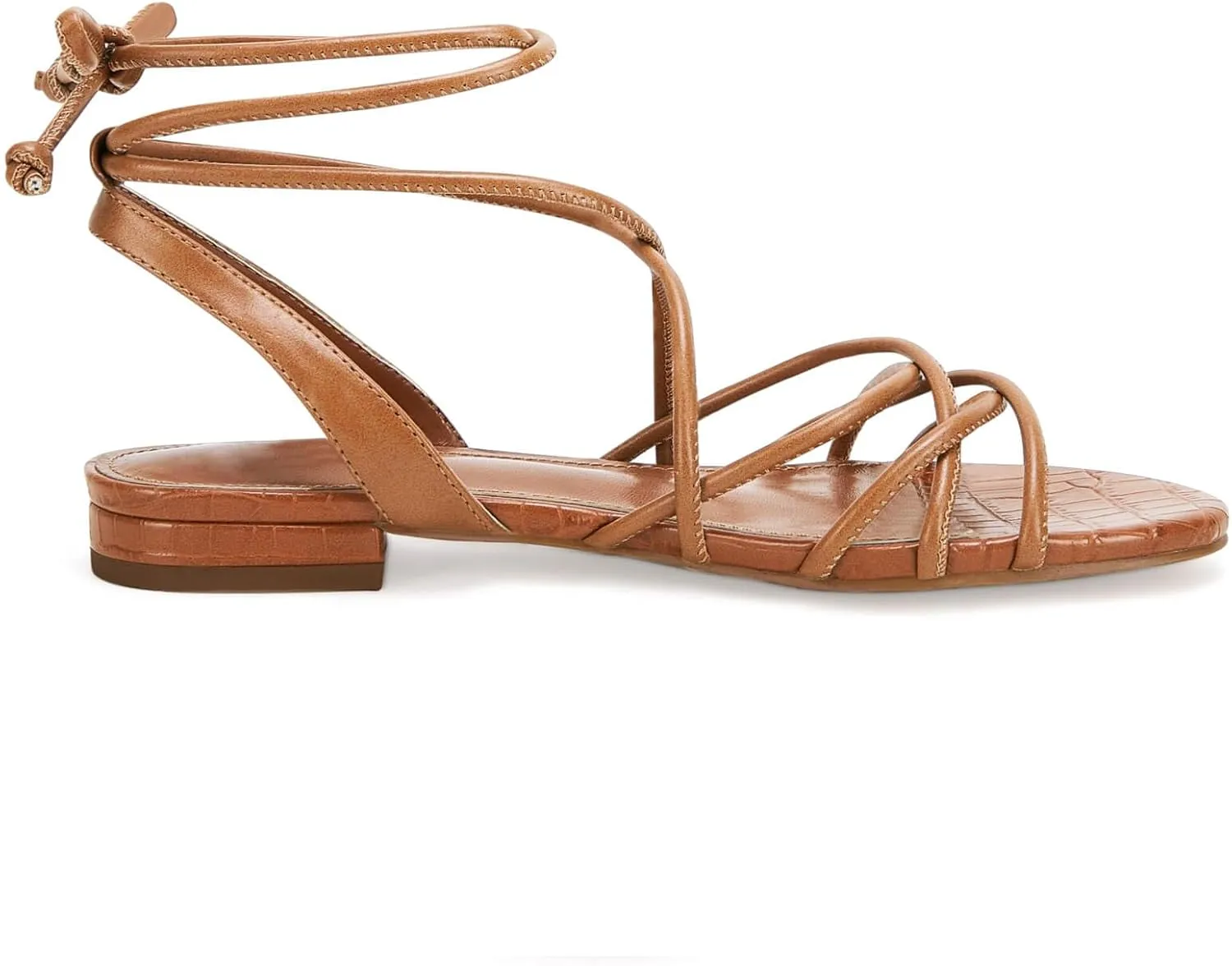 Ermonn Women's Lace-up Flat Sandals Strappy Open Toe Slingback CrissCross Casual Summer Slides