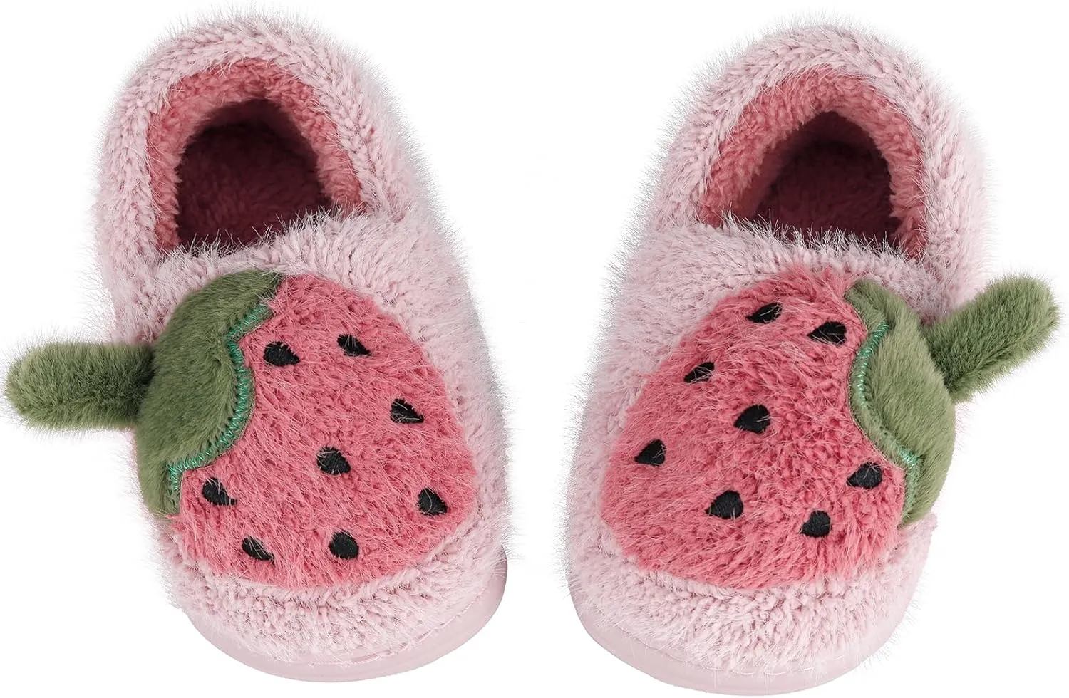 ESTAMICO Girls Cute Cartoon Slippers with Memory Foam Kids Plush Warm Winter House Shoes