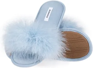 Extreme Plush Lady’s Sexy Slip-on Comfortable Slippers Women’s Fluffy Indoor Open-toe Scuff