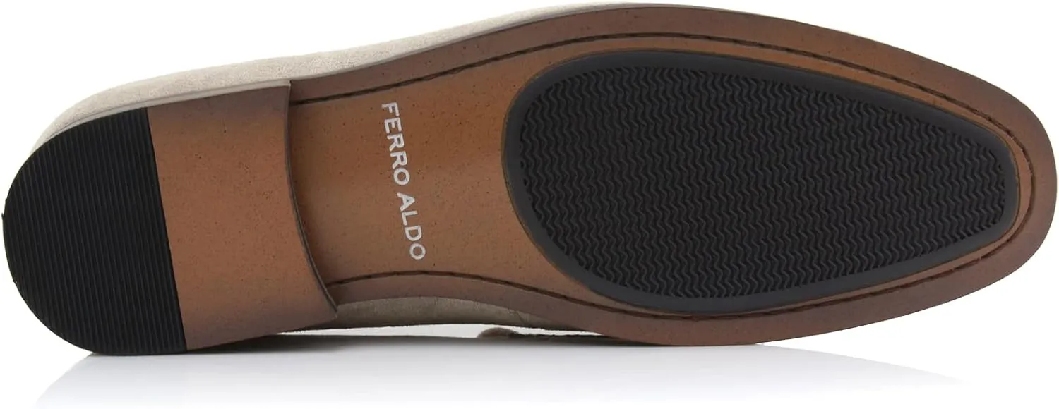 Ferro Aldo Demitri MFA19683 Classic Moc-Toe Penny Loafers with Decorative Buckle