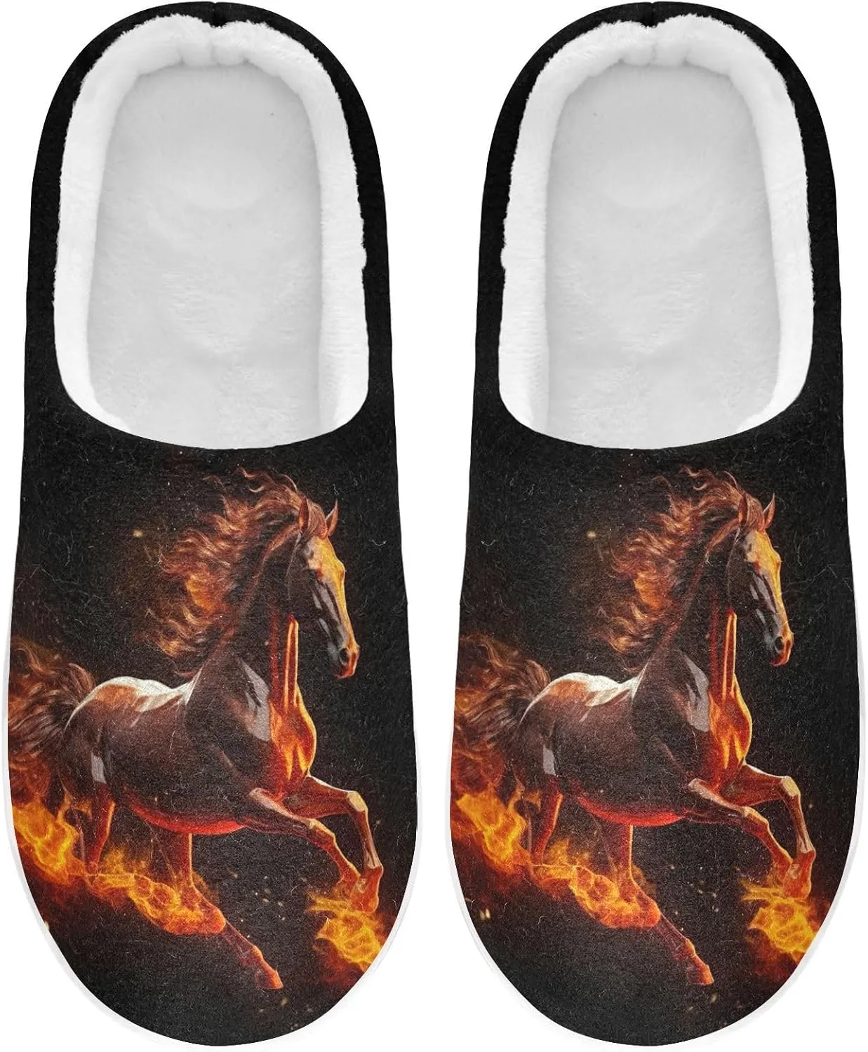 Fire Water Flame Dragon Animal Slippers for Women Men Indoor Slippers Memory Foam Fuzzy Slippers House Shoes for Indoor Outdoor Size 6/7