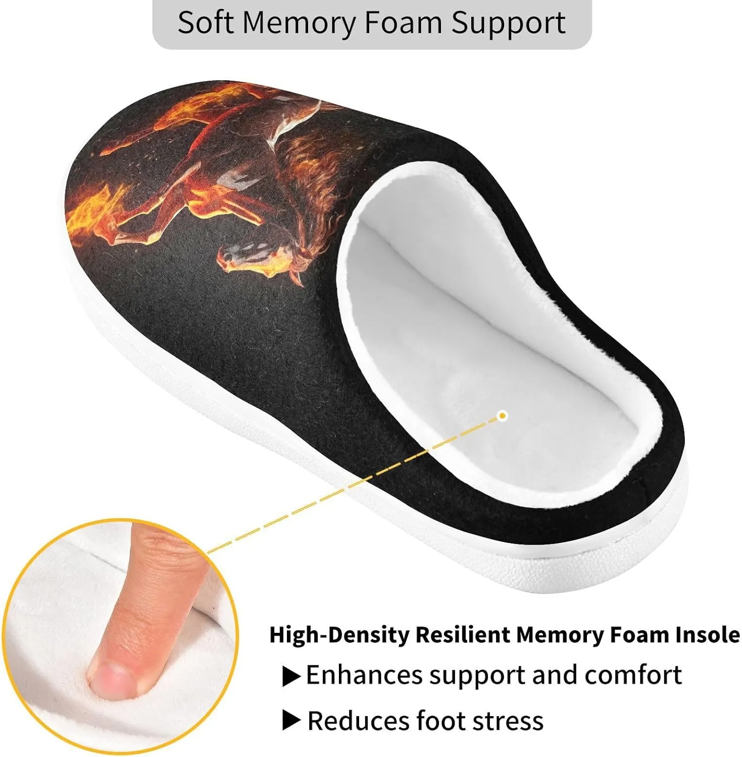 Fire Water Flame Dragon Animal Slippers for Women Men Indoor Slippers Memory Foam Fuzzy Slippers House Shoes for Indoor Outdoor Size 6/7