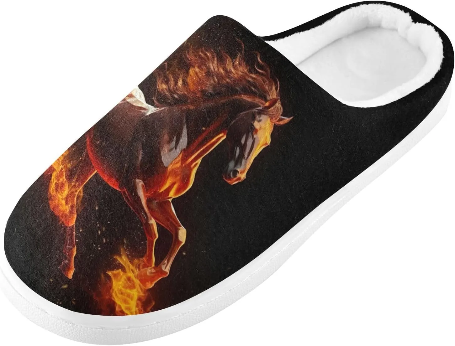 Fire Water Flame Dragon Animal Slippers for Women Men Indoor Slippers Memory Foam Fuzzy Slippers House Shoes for Indoor Outdoor Size 6/7