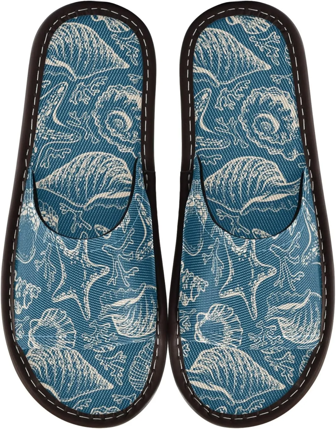 Fisyme Slippers for Women Men Slip-On Open Toe Indoor Outdoor House Shoes Home Slipper
