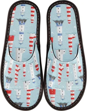 Fisyme Slippers for Women Men Slip-On Open Toe Indoor Outdoor House Shoes Home Slipper