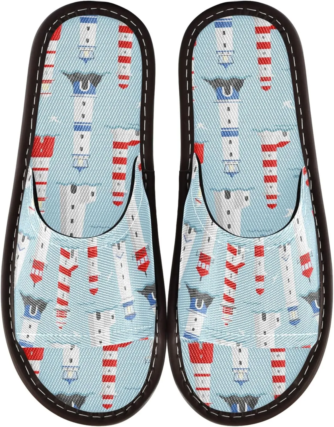 Fisyme Slippers for Women Men Slip-On Open Toe Indoor Outdoor House Shoes Home Slipper
