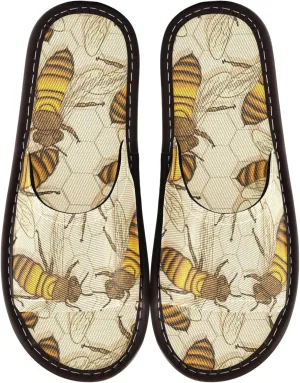 Fisyme Slippers for Women Men Slip-On Open Toe Indoor Outdoor House Shoes Home Slipper