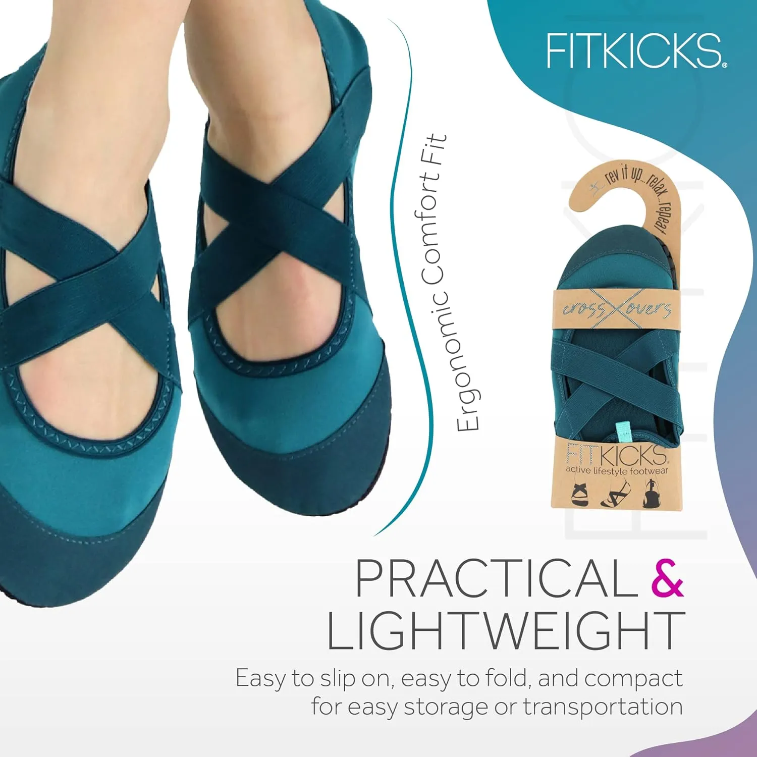 FITKICKS Crossovers Electric Jungle Collection Active Lifestyle Footwear Double Grip Straps Reinforced Toe Flexible Range of Motion Comfort Fit