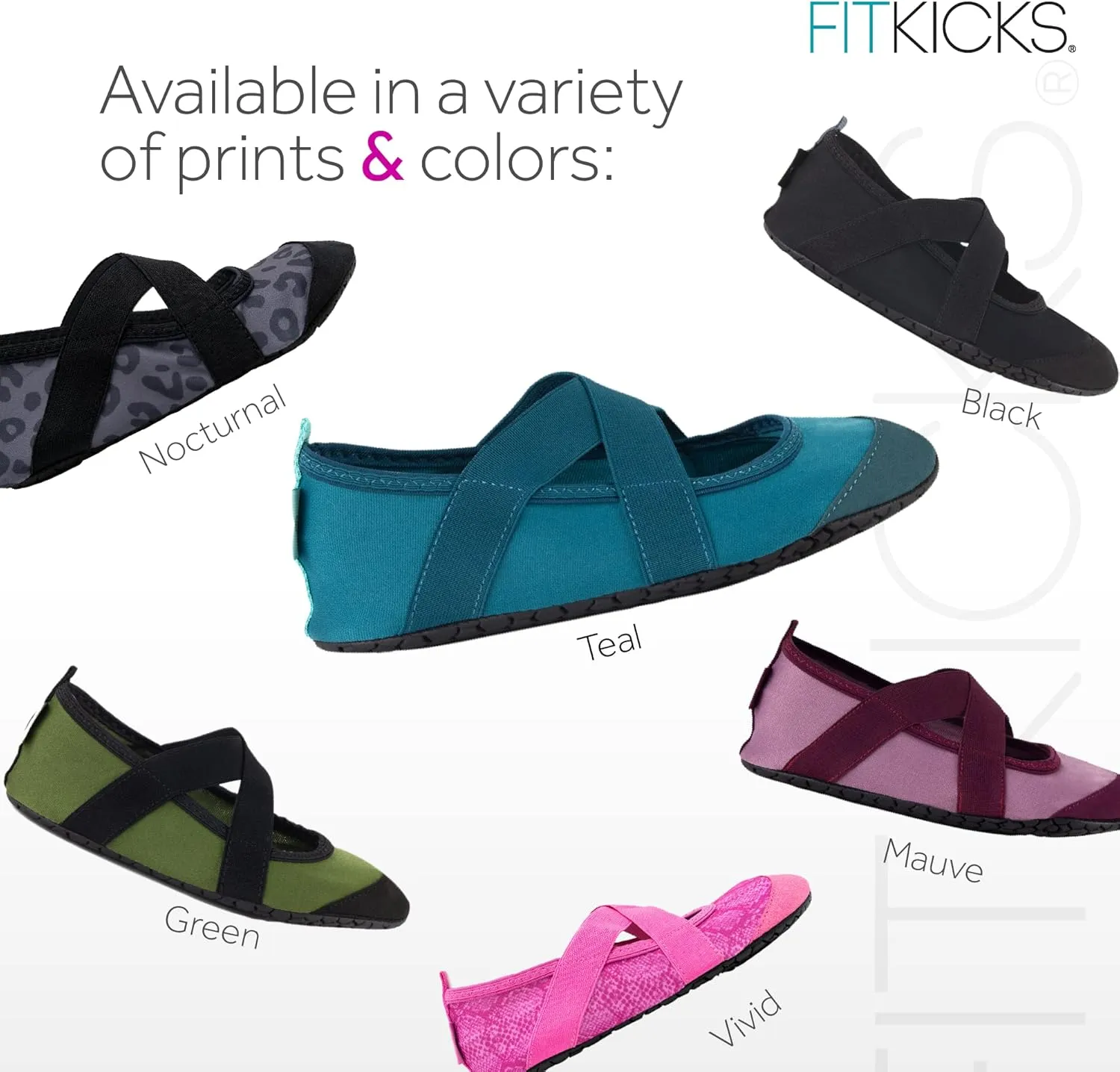 FITKICKS Crossovers Electric Jungle Collection Active Lifestyle Footwear Double Grip Straps Reinforced Toe Flexible Range of Motion Comfort Fit