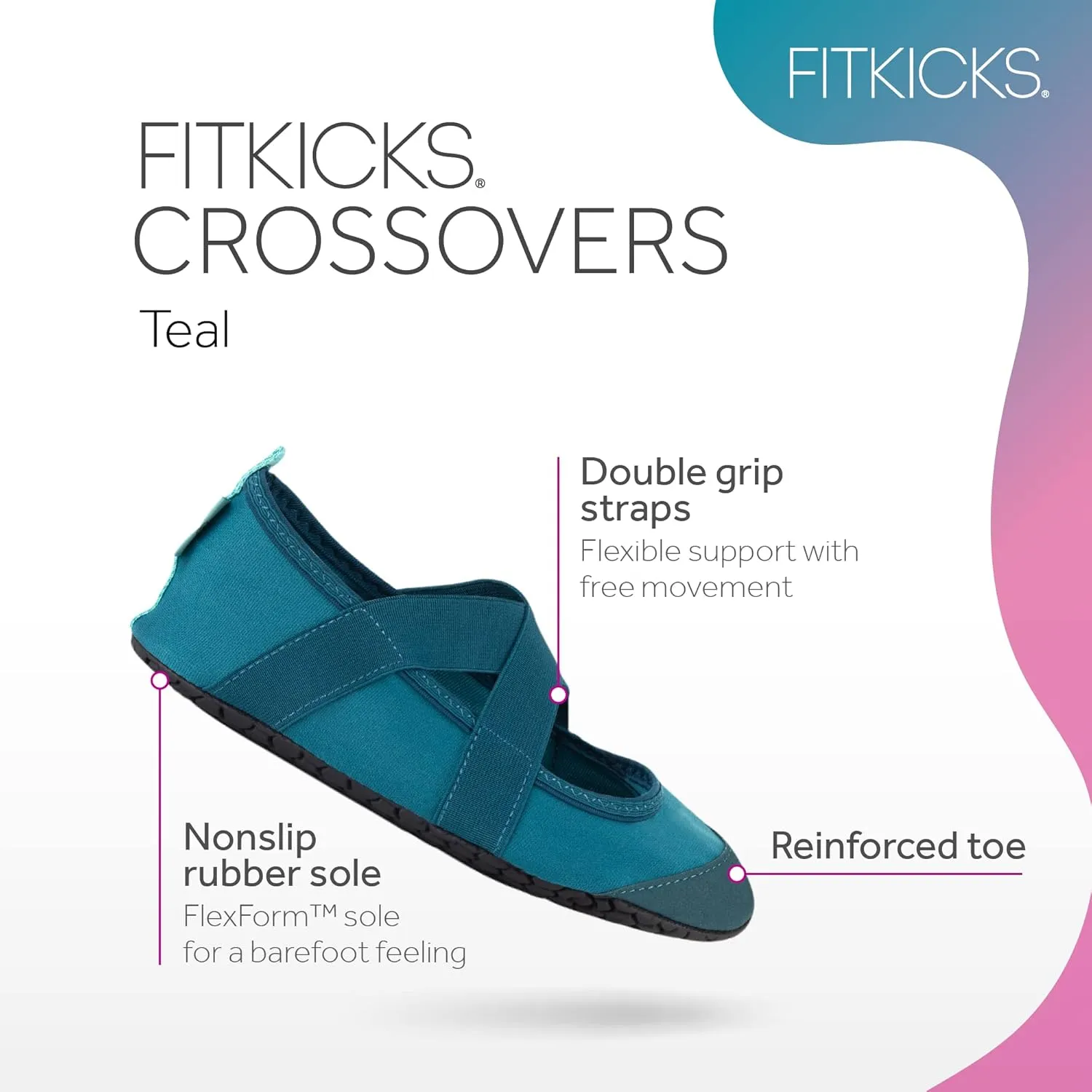 FITKICKS Crossovers Electric Jungle Collection Active Lifestyle Footwear Double Grip Straps Reinforced Toe Flexible Range of Motion Comfort Fit