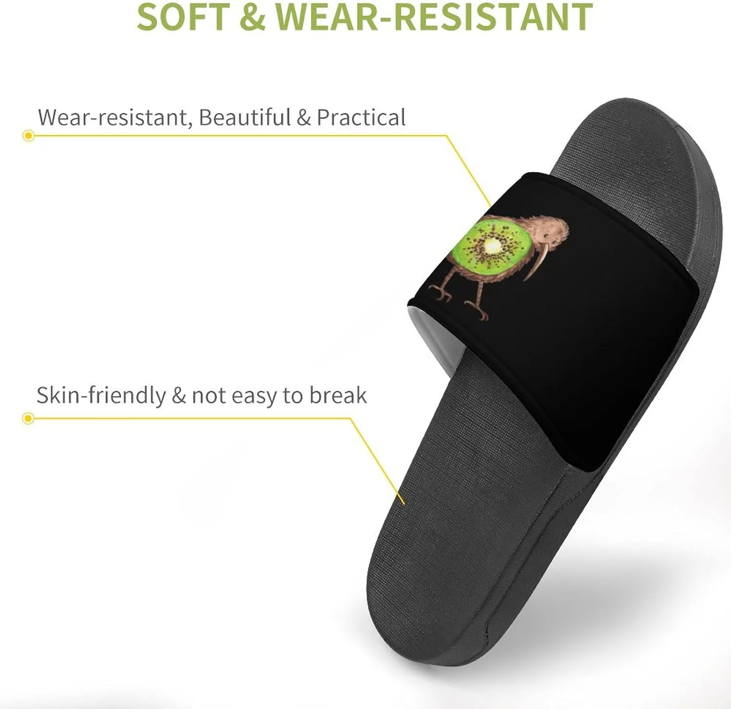 Fitted Scoop Kiwi Bird Shower Shoes PVC Home Slippers Non-Slip Quick Drying Bathroom Slipper for Indoor And Outdoor