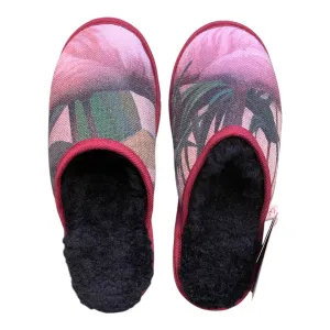 Flamingo Pink XL Black Slippers