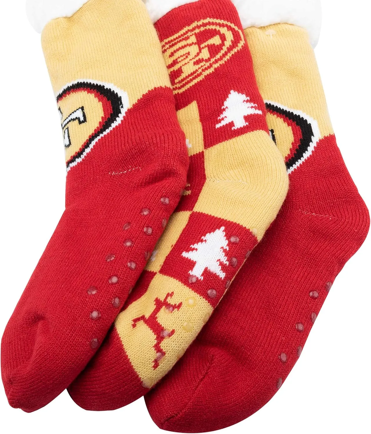 FOCO Women's NFL Team Logo Fan Footy 3-Pack Slipper Socks