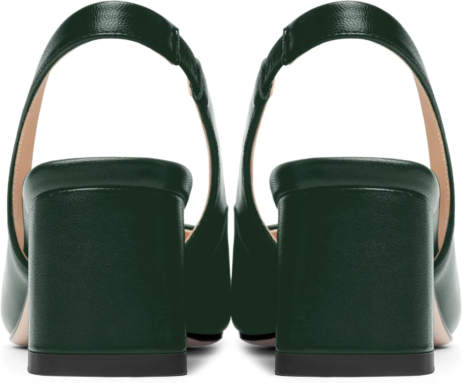 FOGEENA Womens Matte Square Toe Sexy Bridal Slip On Solid Chunky Leather Low Heel Pumps Shoes 2 Inch
