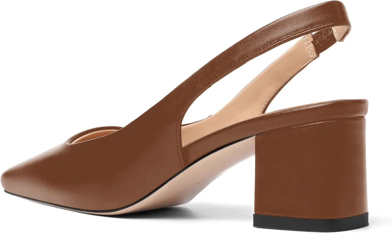 FOGEENA Womens Matte Square Toe Sexy Bridal Slip On Solid Chunky Leather Low Heel Pumps Shoes 2 Inch