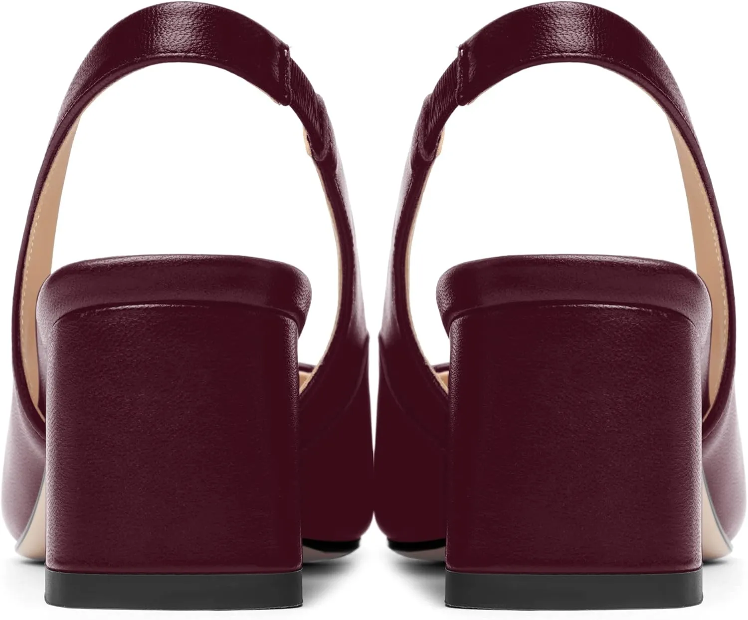 FOGEENA Womens Matte Square Toe Sexy Bridal Slip On Solid Chunky Leather Low Heel Pumps Shoes 2 Inch