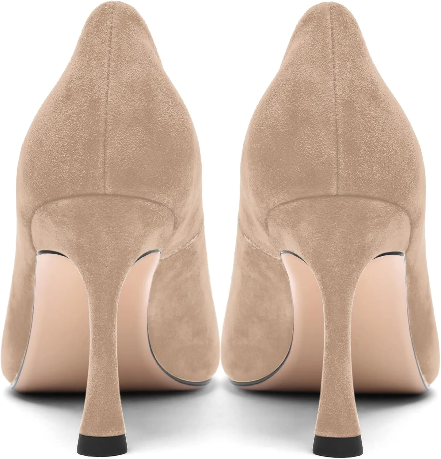 FOGEENA Womens Party Slip On Solid Pointed Toe Suede Fashion Stiletto High Heel Pumps Shoes 3.14 Inch