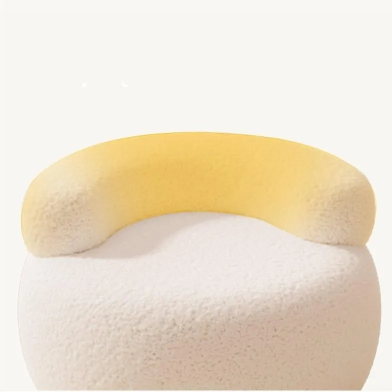 Foot Stool Sofa Stool Household Small Stool Backrest Chair Round Stool Lambskin Soft Bag Low Stool Small Stool Shoe Stool Ottoman(B)