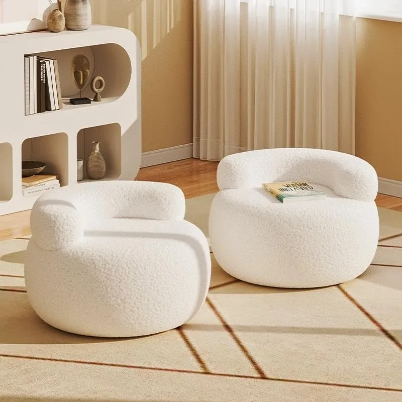 Foot Stool Sofa Stool Household Small Stool Backrest Chair Round Stool Lambskin Soft Bag Low Stool Small Stool Shoe Stool Ottoman(B)