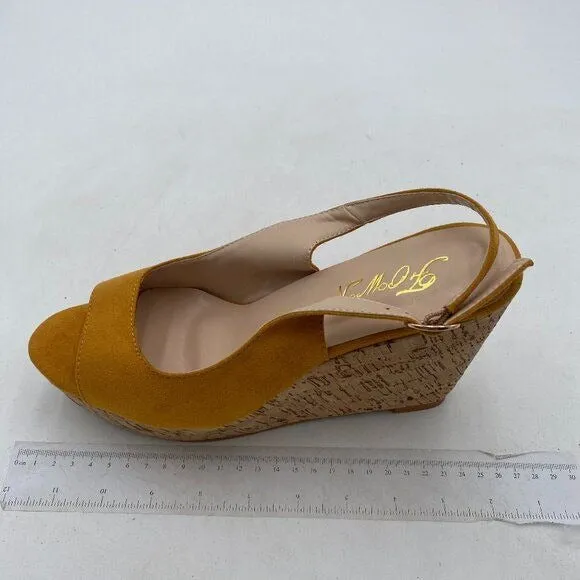FOWT Women Peep Toe Slingback Platform Wedge Sandals High Heel Buckle Open Toe