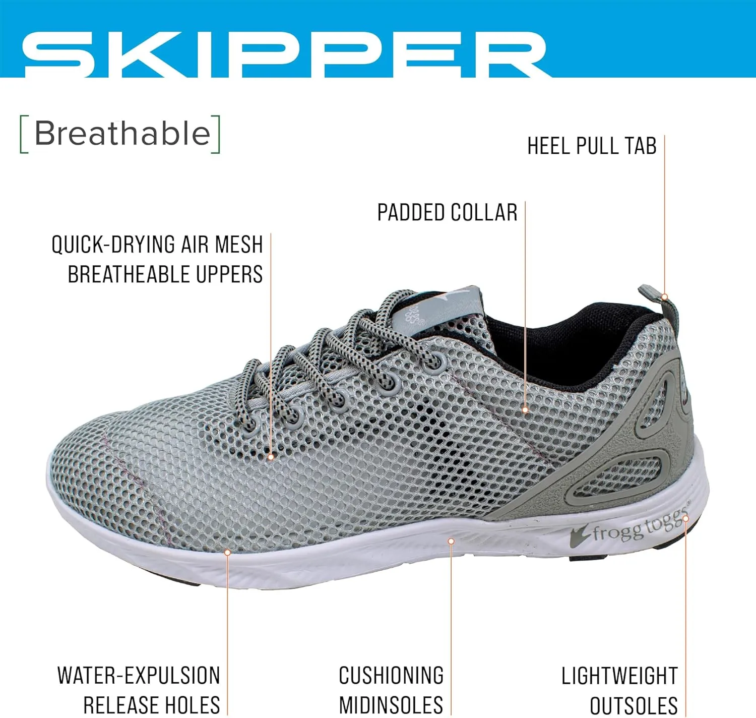 FROGG TOGGS Women's Skipper Premium Water Draining Quick-Drying Sport Shoe