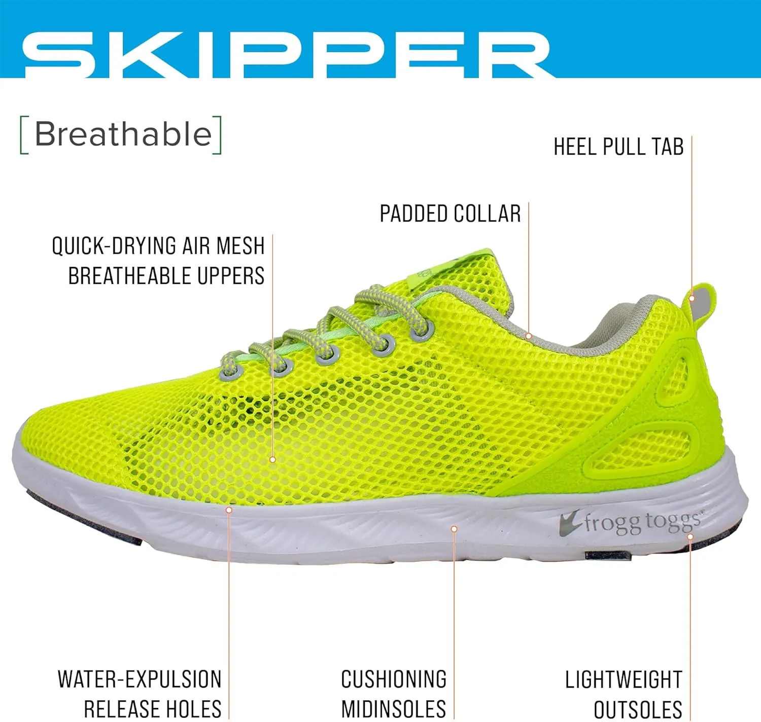 FROGG TOGGS Women's Skipper Premium Water Draining Quick-Drying Sport Shoe