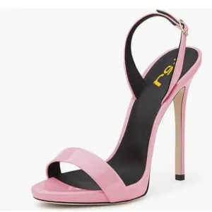 FSJ Light Pink Sexy High Heel Sandal Back Strap Slingback Open Toe Evening Shoes