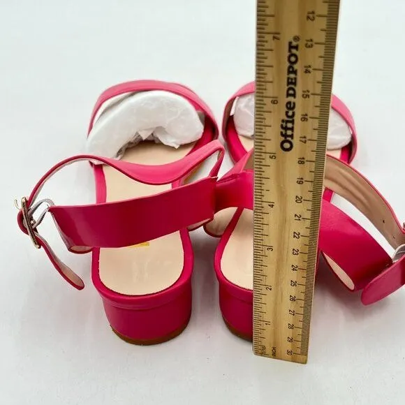 FSJ Women Casual Open Toe Block Low Heel Ankle Strap Sandals Comfort Summer Shoe