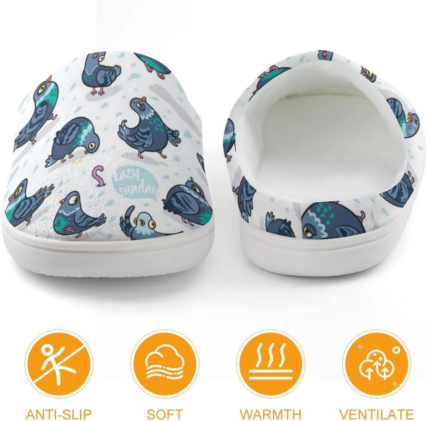 Funny Pigeons Cute Slippers For Girls Boys Anti Slip House Slipper Warm Shoes For Indoor Outdoor