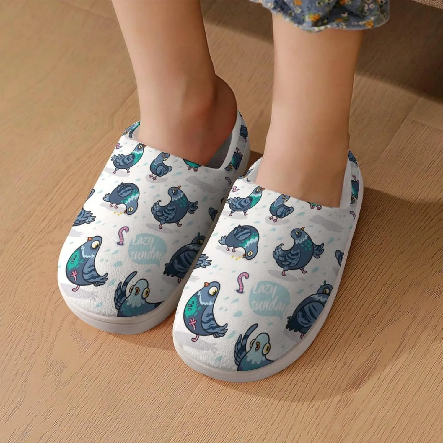 Funny Pigeons Cute Slippers For Girls Boys Anti Slip House Slipper Warm Shoes For Indoor Outdoor