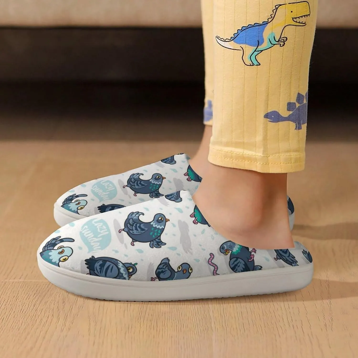 Funny Pigeons Cute Slippers For Girls Boys Anti Slip House Slipper Warm Shoes For Indoor Outdoor