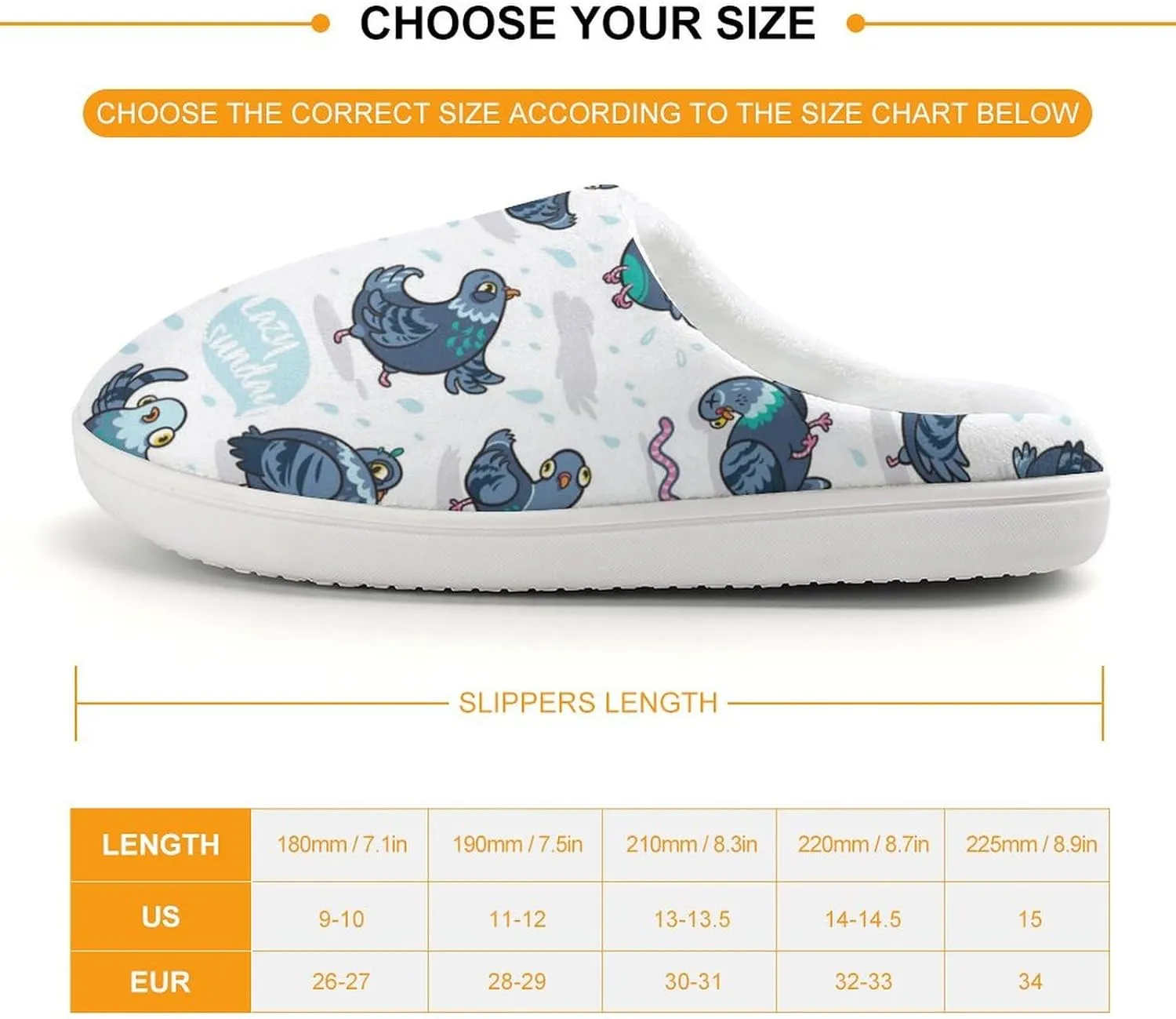 Funny Pigeons Cute Slippers For Girls Boys Anti Slip House Slipper Warm Shoes For Indoor Outdoor