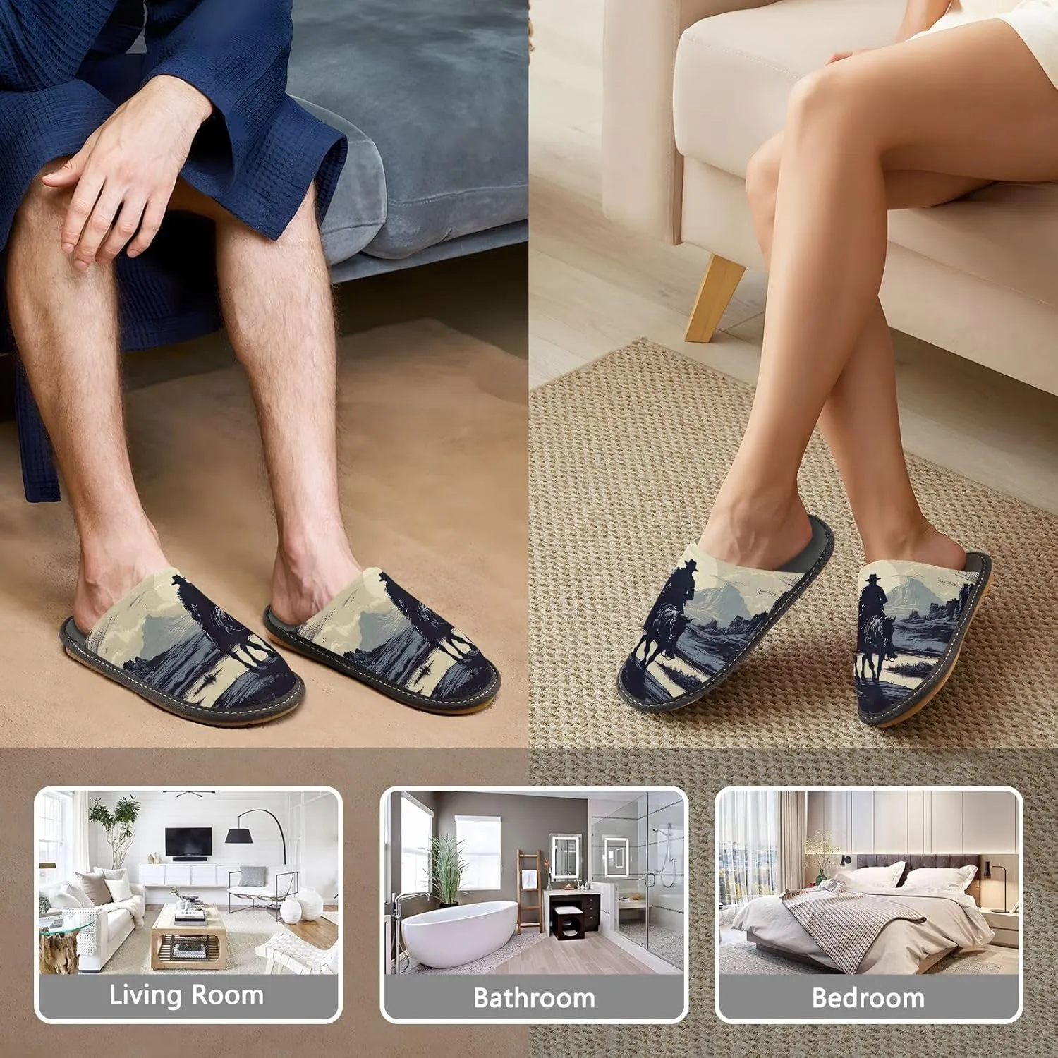 Fuzzy Slippers for Women Men Cozy Memory Foam Scuff Slippers Warm House Shoes Indoor/Outdoor