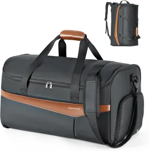 Garment Bags for Travel - Convertible Carry on Garment Duffle Bag with Shoe Compartment, 3 in 1 Hanging Travel Suit Bag with Shoulder Strap for Men Women, Black