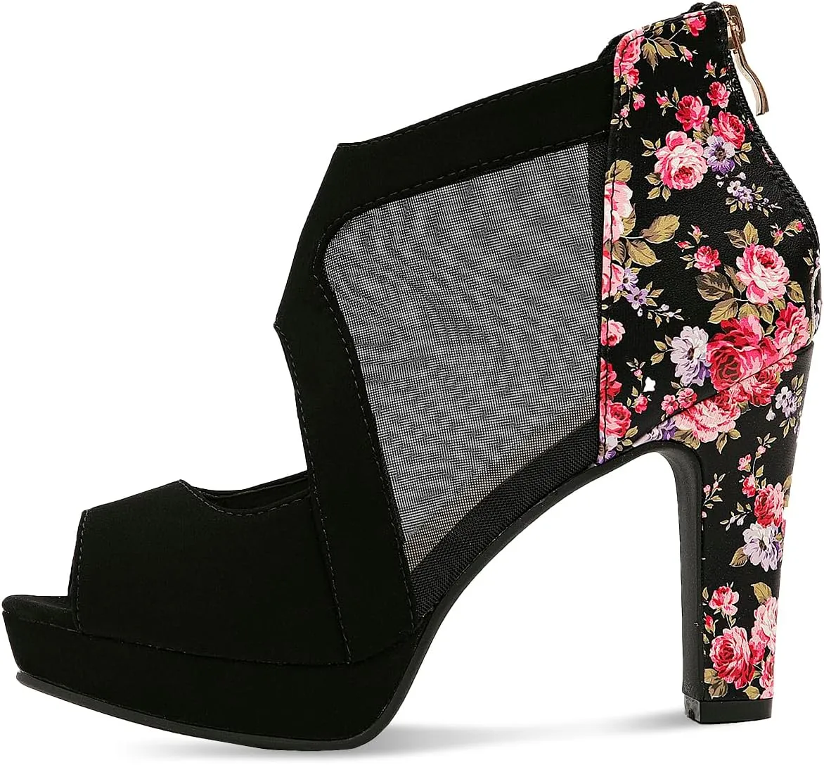 GATUXUS Open Toe Women's Platform Chunky High Heel Sandals Shoes Sexy Heels Strappy Sandals