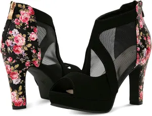 GATUXUS Open Toe Women's Platform Chunky High Heel Sandals Shoes Sexy Heels Strappy Sandals