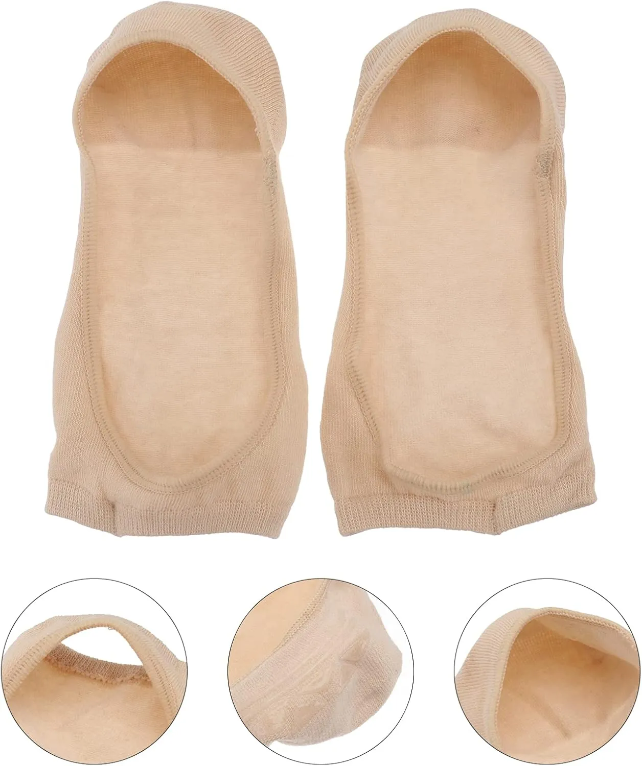 generic 1 Pair Women No Show Peep Toe Sock Toeless Cotton Non Slip Shoe Liner Open Toe Socks Yoga Sock