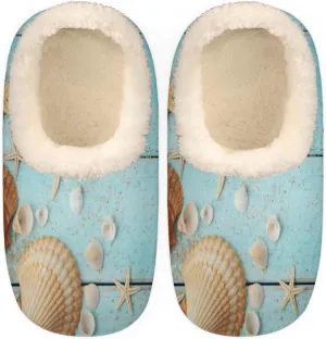Geometric Cactus Floral Slippers for Women， Soft Cozy Warm Fuzzy Memory Foam House Slippers， Non Slip Closed Back Winter Comfy Plush Ladies House Shoes for Indoor Bedroom
