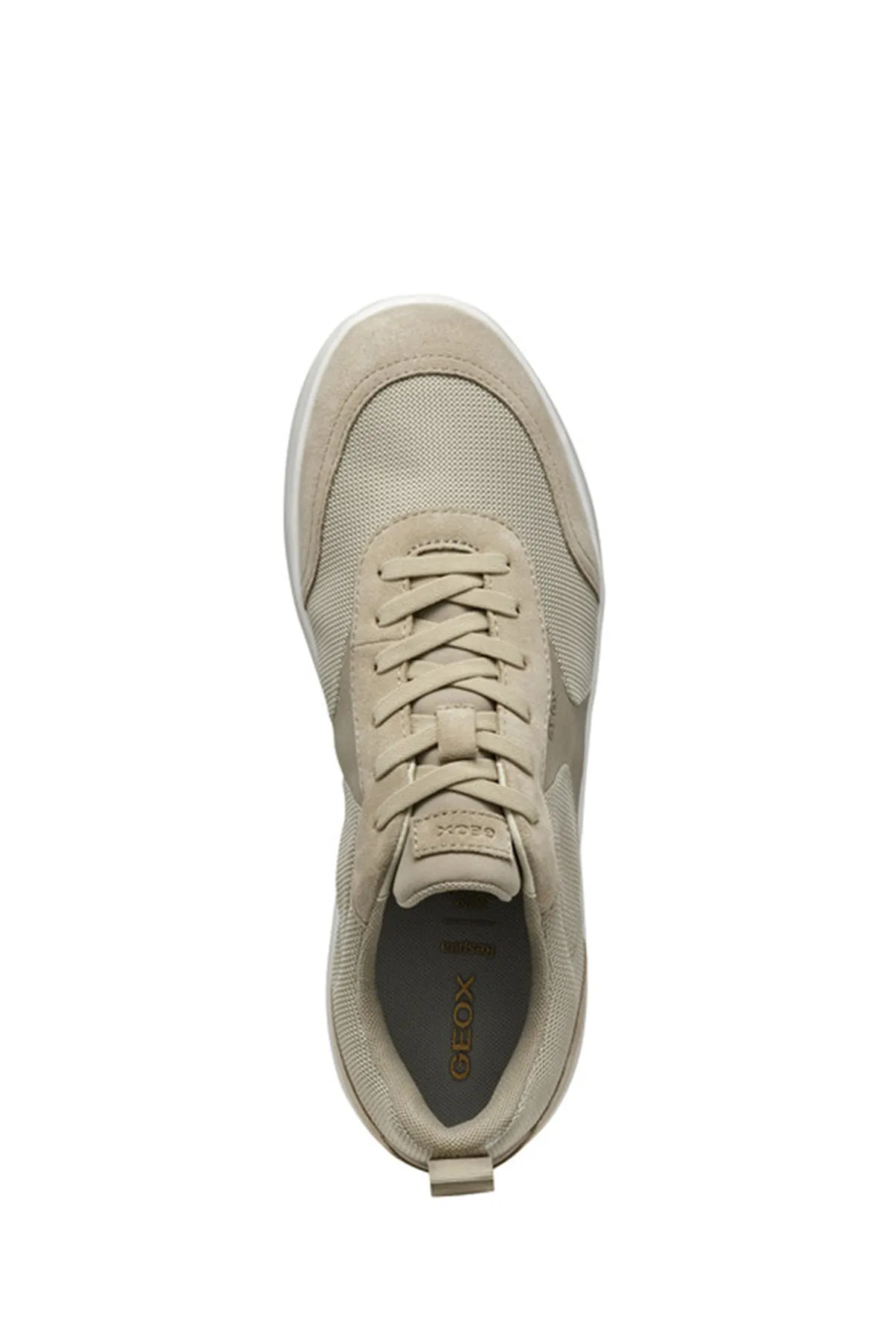 Geox Erkek Bej U Xtors D - Mesh   Suede Bağcıklı Süet Deri Sneaker