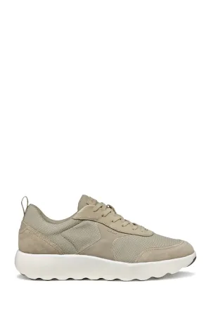 Geox Erkek Bej U Xtors D - Mesh   Suede Bağcıklı Süet Deri Sneaker