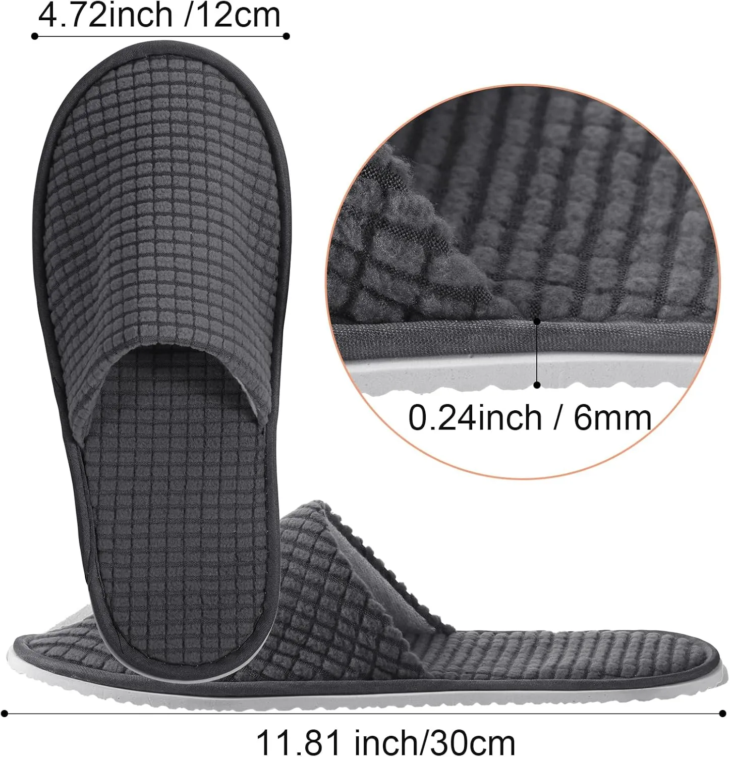 Geyoga 24 Pairs House Slipper for Guest Washable Reusable Soft Non Slip Disposable Slipper for Travel Hotel Spa Wedding Party Shoeless Home Coral Fleece