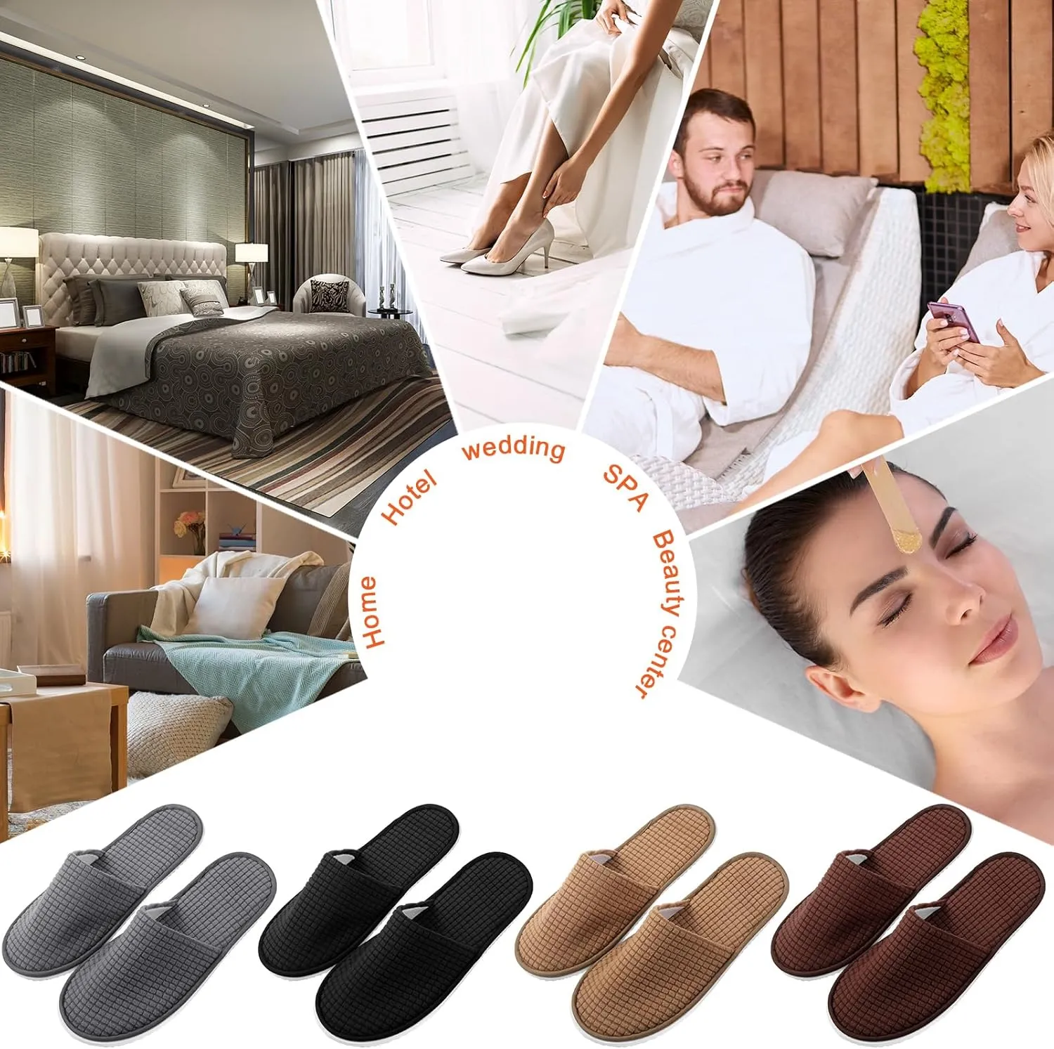 Geyoga 24 Pairs House Slipper for Guest Washable Reusable Soft Non Slip Disposable Slipper for Travel Hotel Spa Wedding Party Shoeless Home Coral Fleece