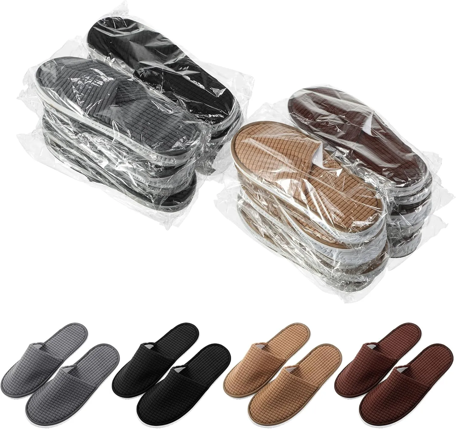 Geyoga 24 Pairs House Slipper for Guest Washable Reusable Soft Non Slip Disposable Slipper for Travel Hotel Spa Wedding Party Shoeless Home Coral Fleece